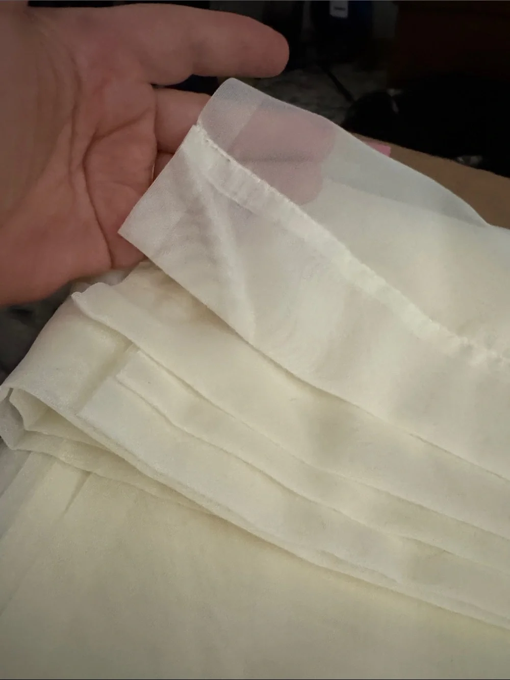 Cream Sheer Curtains 63 Inch Length 2 Panels, Rod Pocket, 42